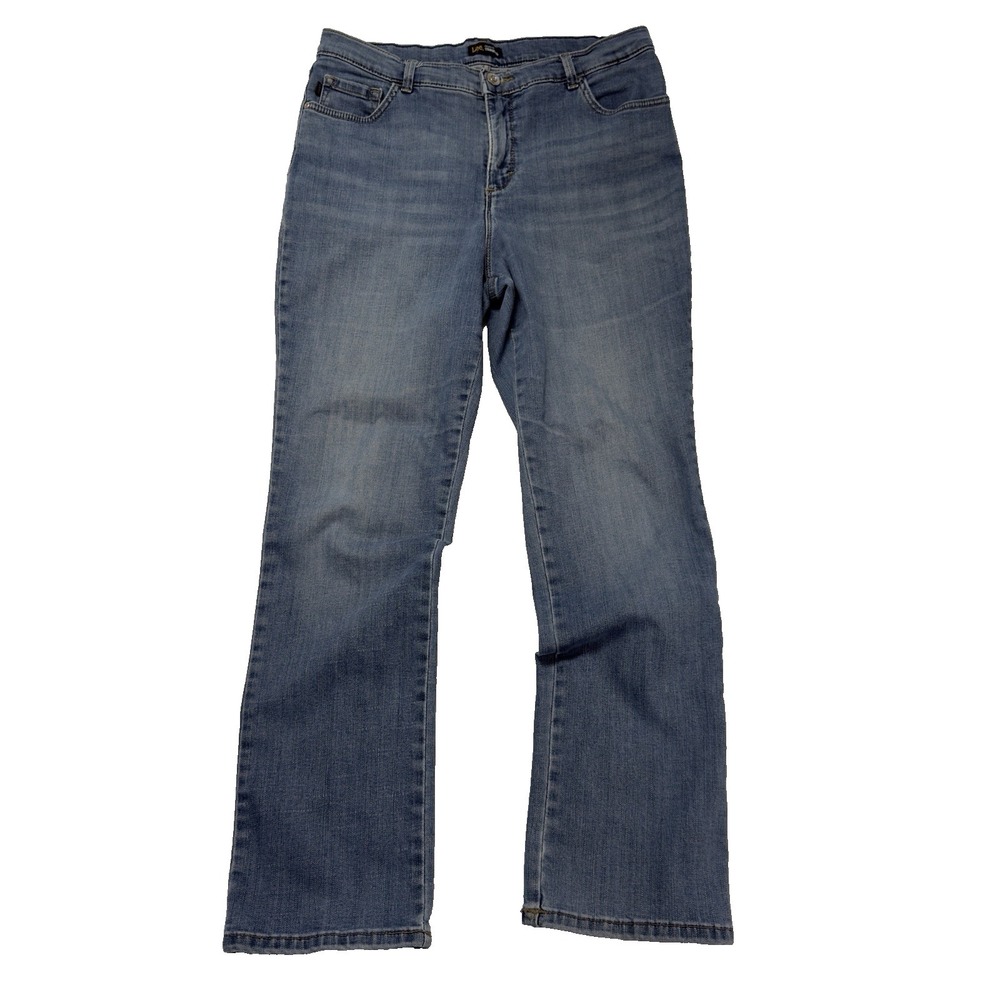Lee Classic Fit Straight Leg Jeans Womens 12M (33x30 Fit) Distressed Light Wash‎